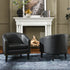 Logan Faux Leather Tufted Club Chair - Black Accent Chair | Decorative Accent Chairs | Kinwell Furniture | Modern Accent Chairs