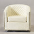 Logan Faux Leather Tufted Swivel Club Chair - Modern Swivel Chair | Swivel Accent Chairs | Kinwell Furniture | Swivel Armchairs