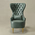 Letitia Faux Leather Wingback Chair - Green Accent Chair | Decorative Faux Leather Chairs | Kinwell Furniture | Modern Wingback Accent Chairs