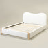 Dorothy Linen Platform Bed with Headboard – White Modern Upholstered Queen Bed Frame | Platform Beds | Kinwell Furniture | Bedroom Bed Frame