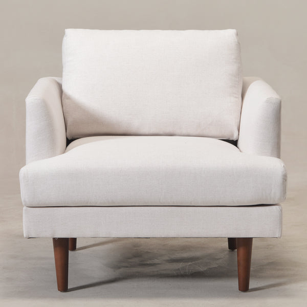 Upholstered Armchair – Ivory Square Arm Accent Chair | Performance Fabric Armchair | Kinwell Furniture | Scandinavian, Timeless Design