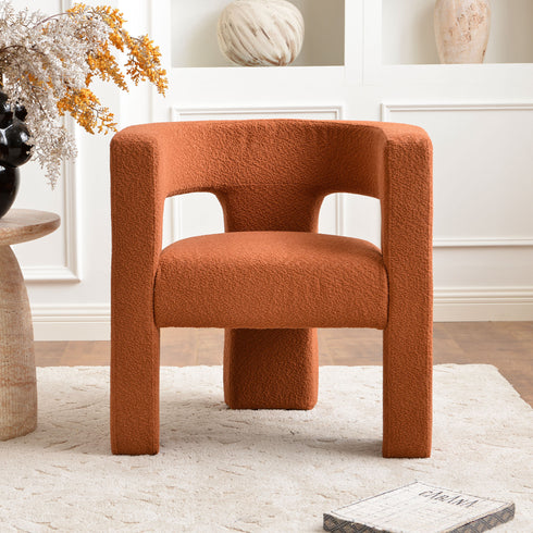 Herbert Modern Bouclé Armchair - Caramel Accent Chair | Decorative Accent Chairs | Kinwell Furniture | Modern Accent Chairs