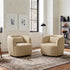 Ashlie Linen Swivel Barrel Chair - Wheat Modern Swivel Chair | Swivel Accent Chairs | Kinwell Furniture | Swivel Armchairs
