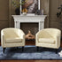 Logan Faux Leather Tufted Club Chair - Cream Accent Chair | Decorative Accent Chairs | Kinwell Furniture | Modern Accent Chairs