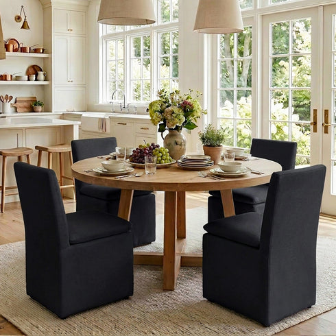 Diane Performance Dining Side Chair with Casters - Dining Chair | Modern Kitchen Chairs | Kinwell Furniture | Dining Chairs Performance Fabric