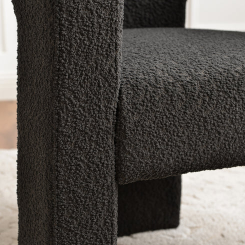 Herbert Modern Bouclé Armchair - Dark Gray Accent Chair | Decorative Accent Chairs | Kinwell Furniture | Modern Accent Chairs
