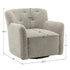 Vestie Chenille Swivel Barrel Chair - GrayGreen Modern Swivel Chair | Swivel Accent Chairs | Kinwell Furniture | Swivel Armchairs
