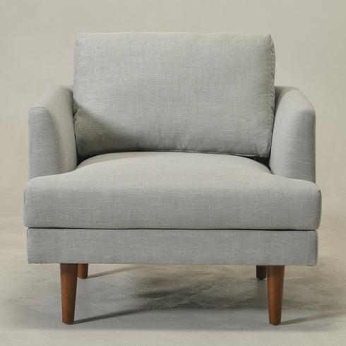Upholstered Armchair – Gray Square Arm Accent Chair | Performance Fabric Armchair | Kinwell Furniture | Scandinavian, Timeless Design