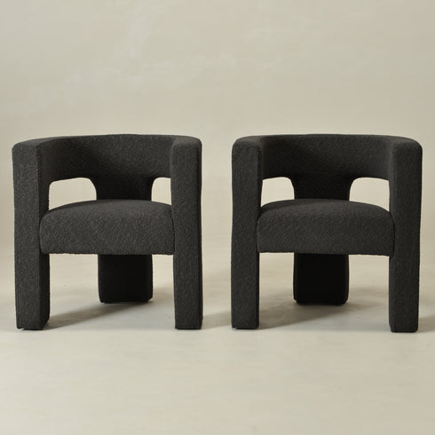 Herbert Modern Bouclé Armchair - Dark Gray Accent Chair | Decorative Accent Chairs | Kinwell Furniture | Modern Accent Chairs