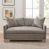 Goose Down Feathers Upholstered Loveseat – Tan Square Arm 2-Seater Sofa | Plush Feather-Filled Loveseat | Kinwell Furniture | Cloud-Soft, Timeless Design