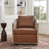 Claude Premium Leather Swivel Cane Chair - Brown Modern Swivel Chair | Swivel Accent Chairs | Kinwell Furniture | Swivel Armchairs