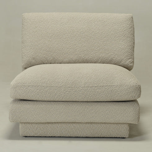 Montyne Bouclé Armless Chair - Oatmeal Accent Chair | Neutral Bouclé Chair | Kinwell Furniture | Modern Accent Seating