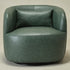 Ashlie Faux Leather Swivel Chair - Green Faux Leather Swivel Chair | Modern Barrel Chairs | Kinwell Furniture | Swivel Accent Chairs