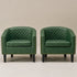 Logan Faux Leather Tufted Club Chair - Green Accent Chair | Decorative Accent Chairs | Kinwell Furniture | Modern Accent Chairs