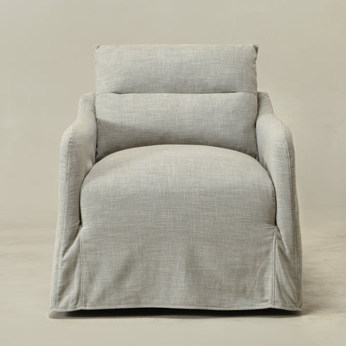 Clara Linen Slipcover Swivel Chair