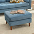 Tiziano Tufted Ottoman – Velvet Rectangular Footrest & Accent Seat | Mid-Century Upholstered Pouf | Blue Ottoman