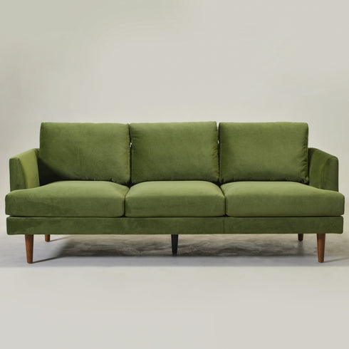 Green Upholstered Sofa – Albert Sofa Couch | 3-Seater Sofa | Kinwell Furniture | Mid-Century Modern, Timeless Design