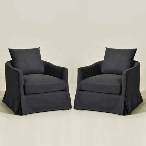 Eliza Slipcover Swivel Barrel Chair