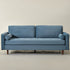 Tiziano Tufted 3-Seater Sofa – Blue Velvet Couch with Accent Pillows | Mid-Century Modern Sofa | Kinwell Furniture