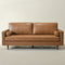 Tiziano Tufted 3-Seater Sofa – Camel Faux Leather Couch with Accent Pillows | Mid-Century Modern Sofa | Kinwell Furniture