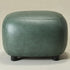 Elmer Faux Leather Ottoman – Round Green Ottoman | Decorative Ottoman | Kinwell Furniture | Modern Faux Leather Furniture