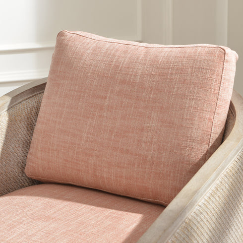 Claude Linen Swivel Cane Chair