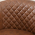Logan Faux Leather Tufted Swivel Club Chair - Brown Mid Century Modern Swivel Chair | Waiting Room Swivel Chairs| Kinwell Furniture | Designer Swivel Chairs