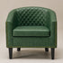 Logan Faux Leather Tufted Club Chair - Green Accent Chair | Decorative Accent Chairs | Kinwell Furniture | Modern Accent Chairs