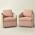 Claude Linen Swivel Cane Chair