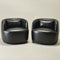 Ashlie Leather Swivel Barrel Chair - Black Accent Swivel Chair | Swivel Chairs for Living Rooms | Kinwell Furniture | Top Swivel Chairs