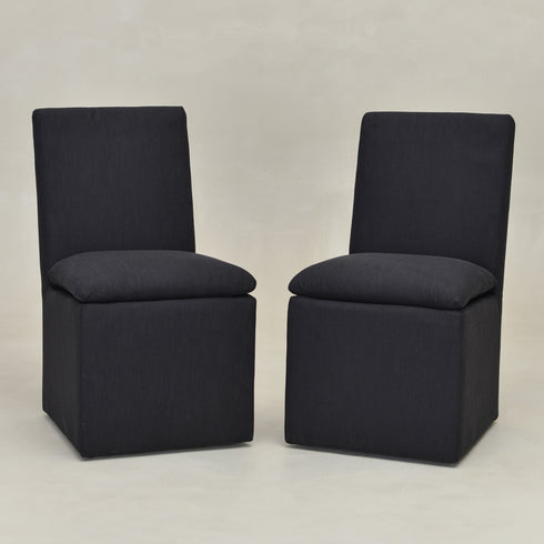 Diane Performance Dining Side Chair with Casters - Covered Dining Chair | Dining Chairs without Arms | Kinwell Furniture | Performance Fabric Chairs