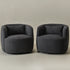Ashlie Bouclé Swivel Barrel Chair - Dark Gray Modern Swivel Chair | Swivel Accent Chairs | Kinwell Furniture | Swivel Armchairs