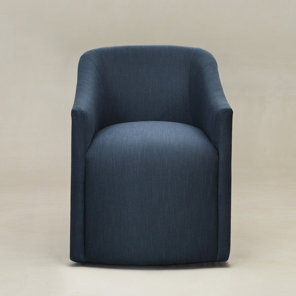 Rafa Performance Dining Chair with Casters �Upholstered Arm Dining Chair | Modern Dining Chairs | Kinwell Furniture | Stain Resistant Fabric