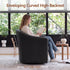 Lawton Faux Leather Tufted Swivel Barrel Chair