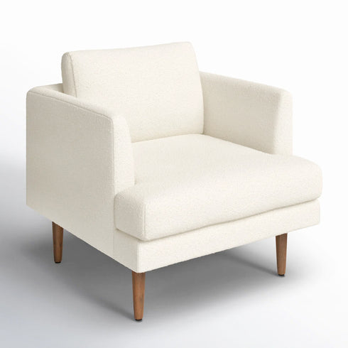 Upholstered Armchair – Cream Square Arm Accent Chair | Performance Fabric Armchair | Kinwell Furniture | Scandinavian, Timeless Design