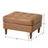 Tiziano Tufted Ottoman – Faux Leather Rectangular Footrest & Accent Seat | Mid-Century Upholstered Pouf | Camel Ottoman