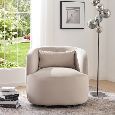 Ashlie Velvet Swivel Barrel Chair - Comfortable Swivel Chair | Modern Swivel Chairs | Kinwell Furniture | Modern Swivel Chairs
