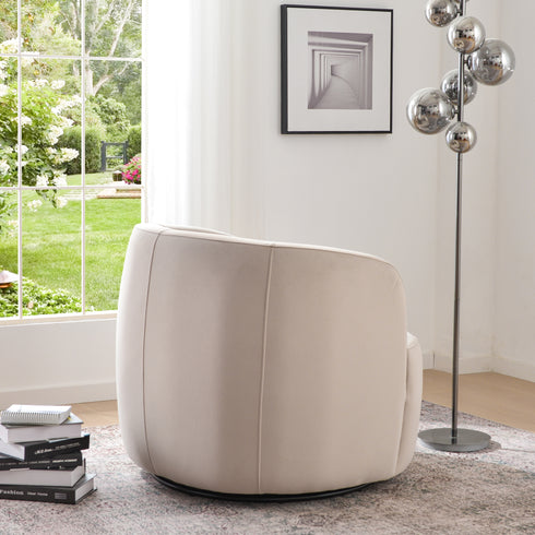 Ashlie Velvet Swivel Barrel Chair - Cozy Swivel Chair | Swivel Armchairs | Kinwell Furniture | Living Room Swivel Chairs
