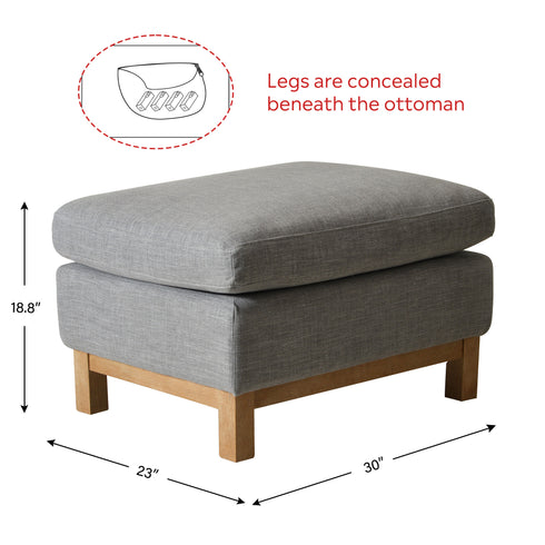 Albert Goose Down Feathers Ottoman