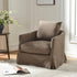 Eliza Slipcover Swivel Barrel Chair – Brown Swivel Armchair | Washable Slipcover Chair | Kinwell Furniture | Cozy Lounge Chair