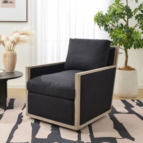 Sanford Down Swivel Armchair - Modern Swivel Chair | Swivel Accent Chairs | Kinwell Furniture | Swivel Armchairs