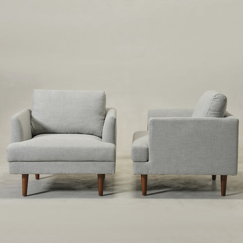 Upholstered Armchair – Gray Square Arm Accent Chair | Performance Fabric Armchair | Kinwell Furniture | Scandinavian, Timeless Design