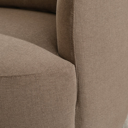 Ashlie Chenille Swivel Barrel Chair - Teddy Brown Modern Swivel Chair | Swivel Accent Chairs | Kinwell Furniture | Swivel Armchairs