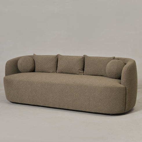 Ashlie Bouclé 3-Seater Sofa - Teddy Brown 3 Seater Sofa | Three Seater Couch | Kinwell Furniture | Modern 3 Seater Sofas