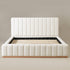 Agnes Linen Platform Bed - Beige / Gray Upholstered Bed | Queen & King Platform Beds | Kinwell Furniture | Modern Linen Bed Frames