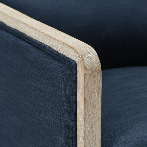 Claude Performance Linen Fabric Swivel Chair - Indigo Modern Swivel Chair | Swivel Accent Chairs | Kinwell Furniture | Swivel Armchairs