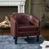 Logan Faux Leather Tufted Club Chair - Red Accent Chair | Decorative Accent Chairs | Kinwell Furniture | Modern Accent Chairs