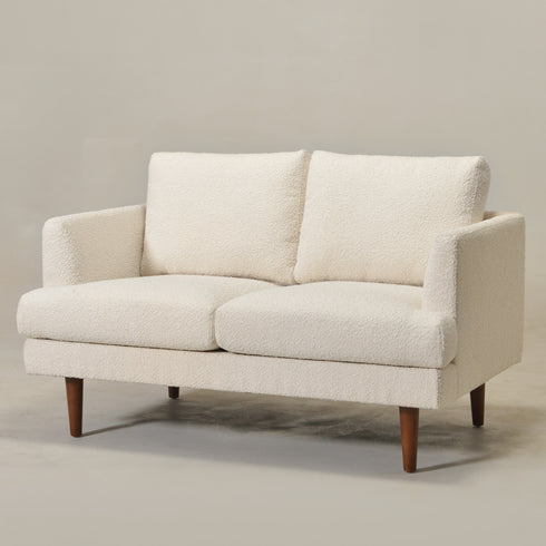Cream Upholstered Loveseat – Albert Loveseat Sofa | 2-Seater Couch | Kinwell Furniture | Mid-Century Modern, Timeless Design