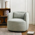 Ashlie Linen Swivel Barrel Chair - Light Green Modern Swivel Chair | Swivel Accent Chairs | Kinwell Furniture | Swivel Armchairs