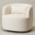 Ashlie Linen Swivel Barrel Chair - Ivory Modern Swivel Chair | Swivel Accent Chairs | Kinwell Furniture | Swivel Armchairs